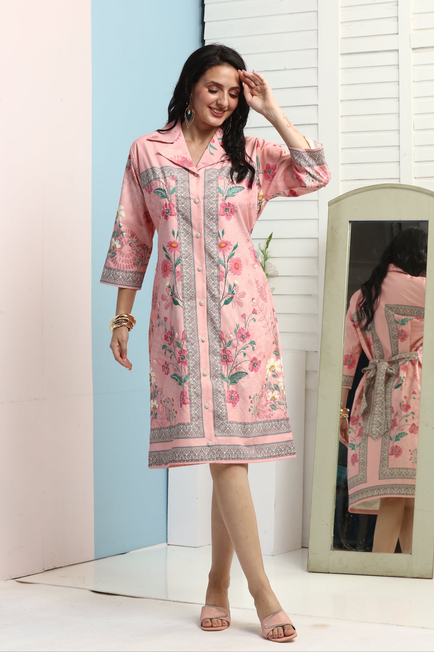 PINK BORDER DRESS