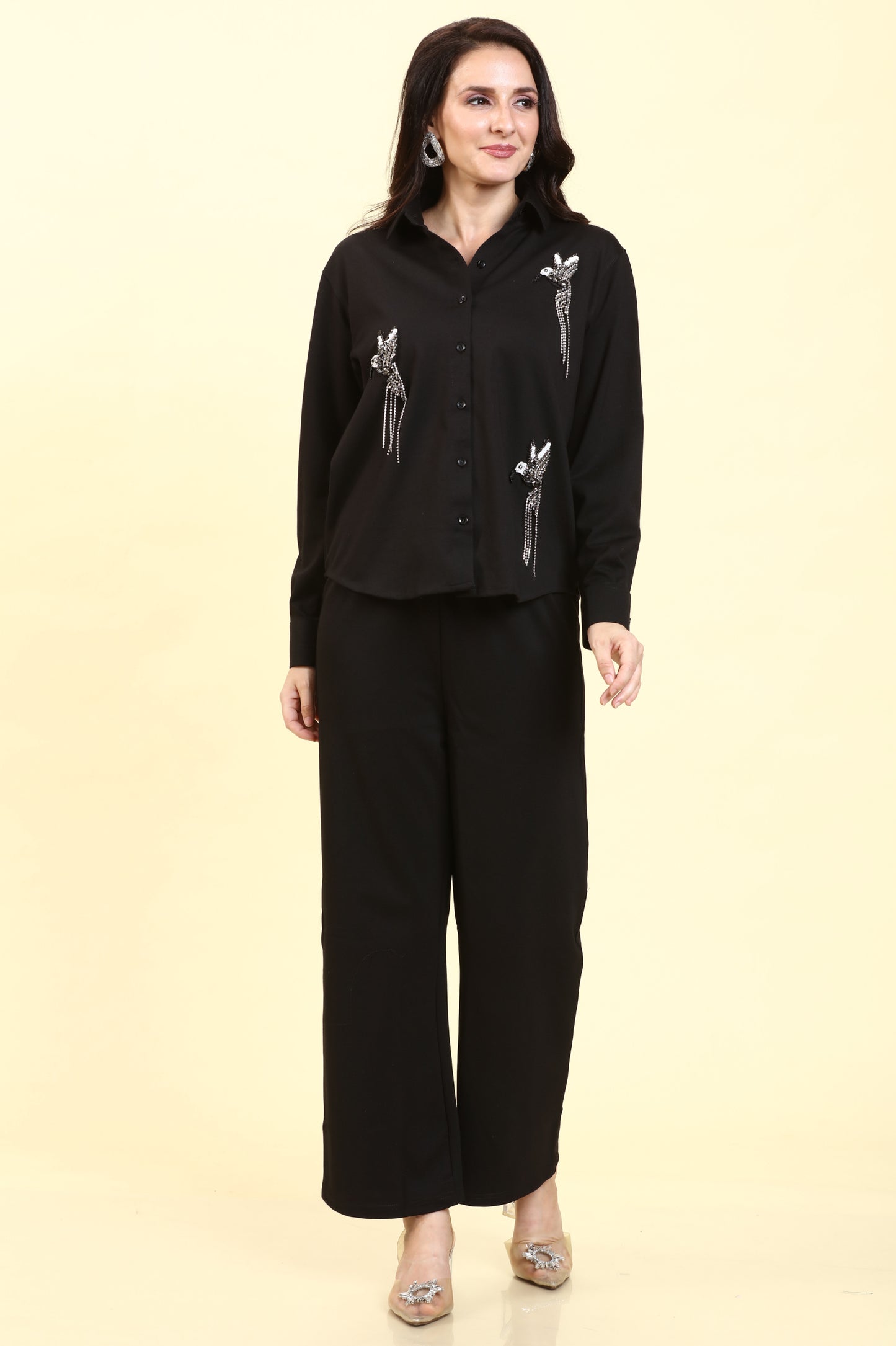 Winged Wonder: Handcrafted Shirt & Pants Ensemble