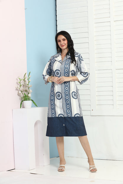 DENIM EVIL EYE DRESS