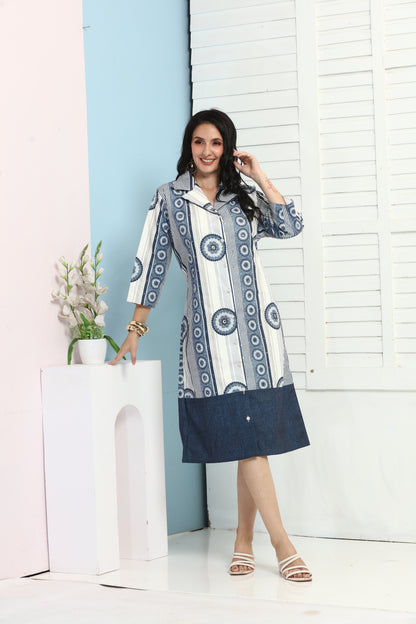 DENIM EVIL EYE DRESS