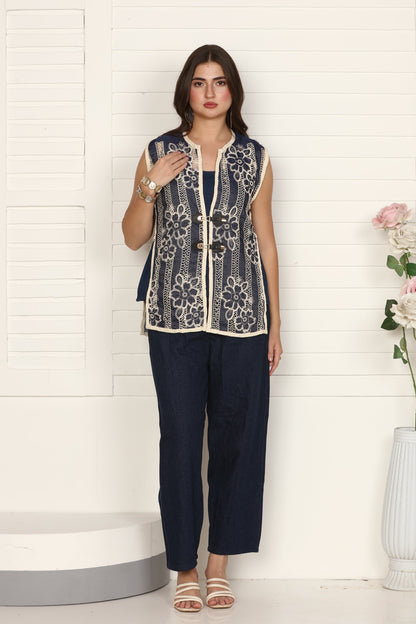 Dark Denim Vertical Buckle Set