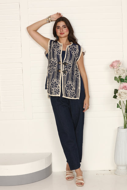 Dark Denim Vertical Buckle Set