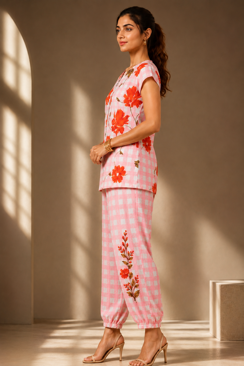 Bloom Gingham Linen Cotton Co-ord Set