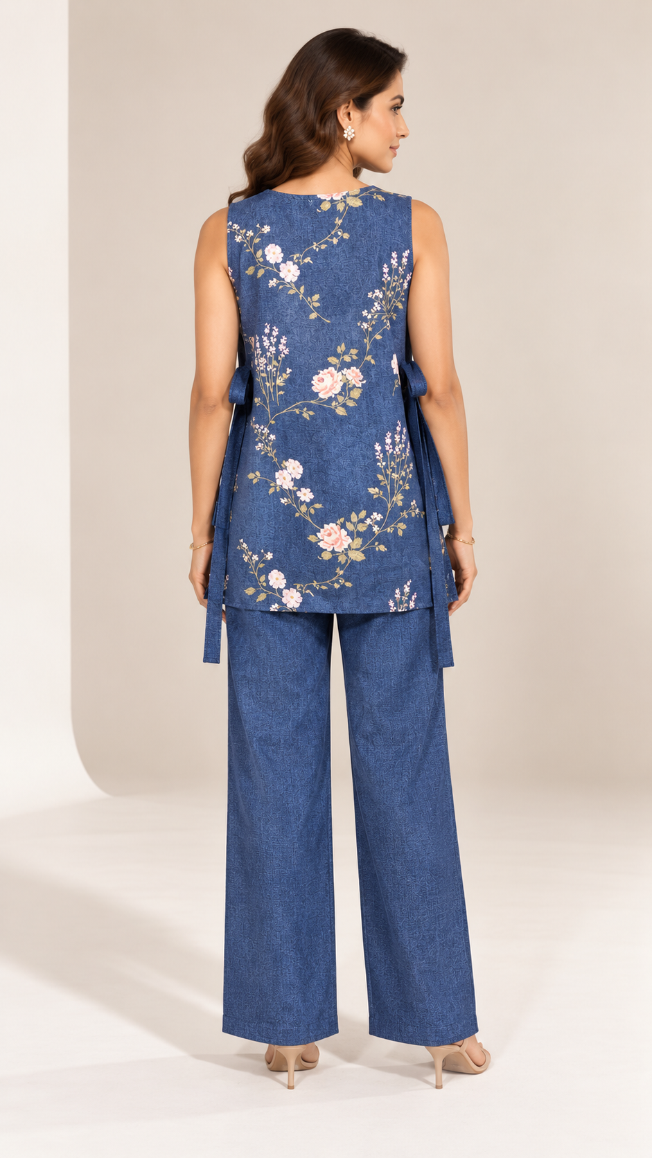 Embellished Fleur Denim Print 3-Piece Set