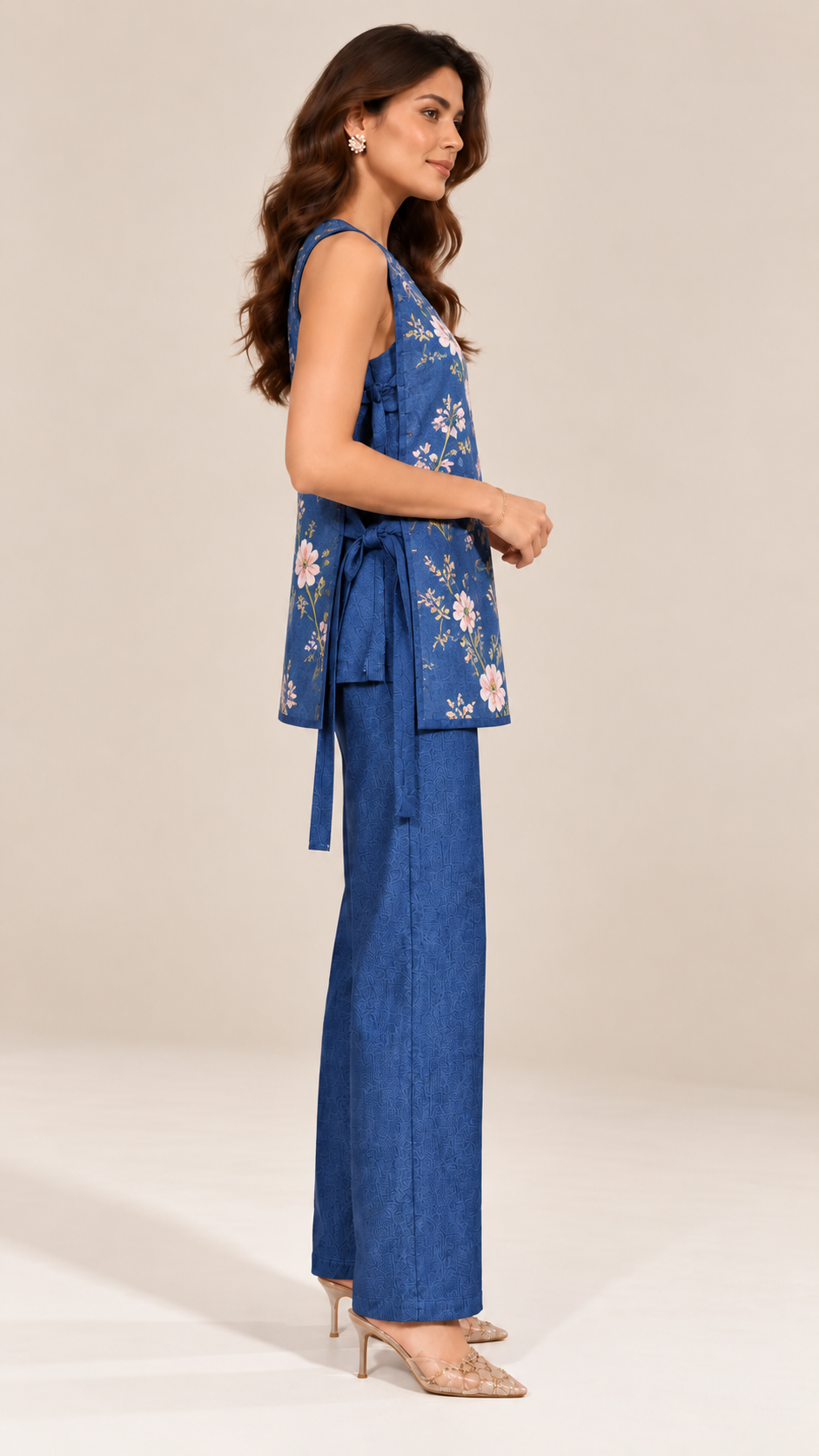 Embellished Fleur Denim Print 3-Piece Set