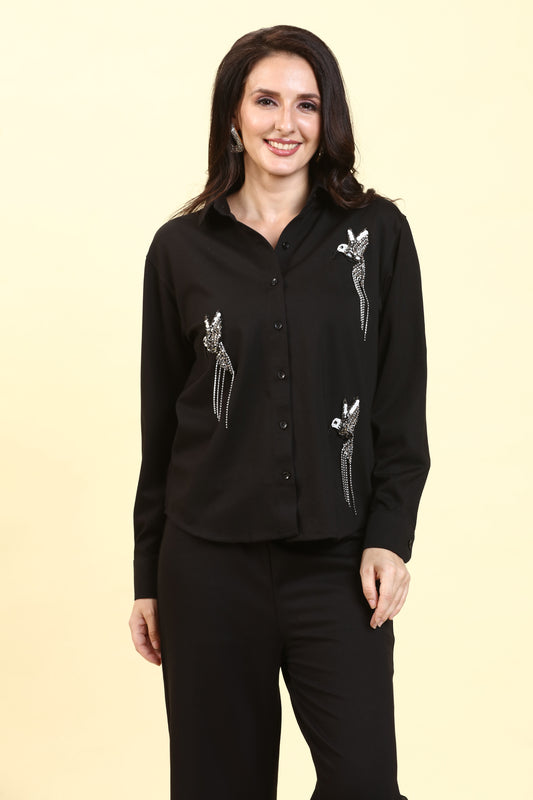 Winged Wonder: Handcrafted Shirt & Pants Ensemble