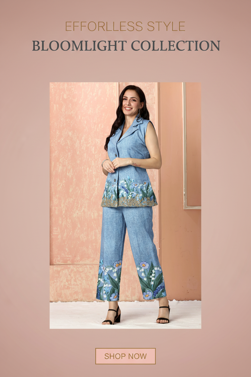 Mobile-Optimized Bloomlight Vest Co-Ord Set Banner