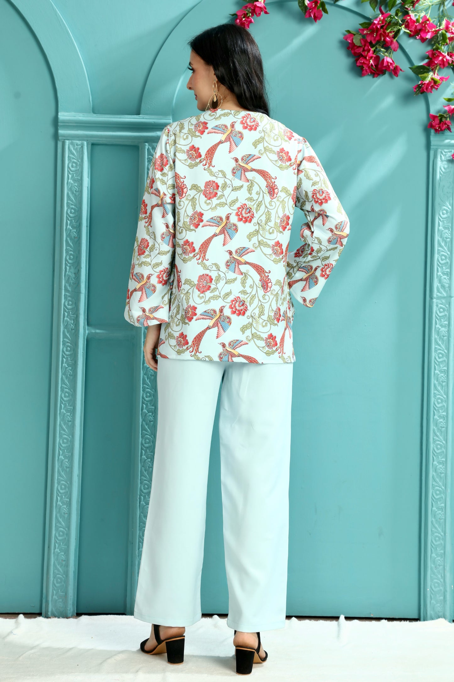 Azure Grace Handwork Coord Set – Elegant Two-Piece for Special Occasions